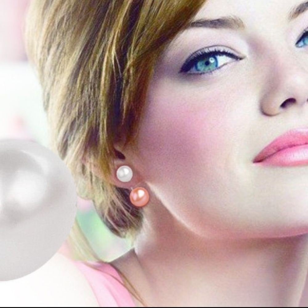 Double Freshwater Pearl Stud Earrings